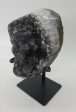 Druzy Black Quartz Formation on Custom Metal Stand (Uruguay) For Cheap