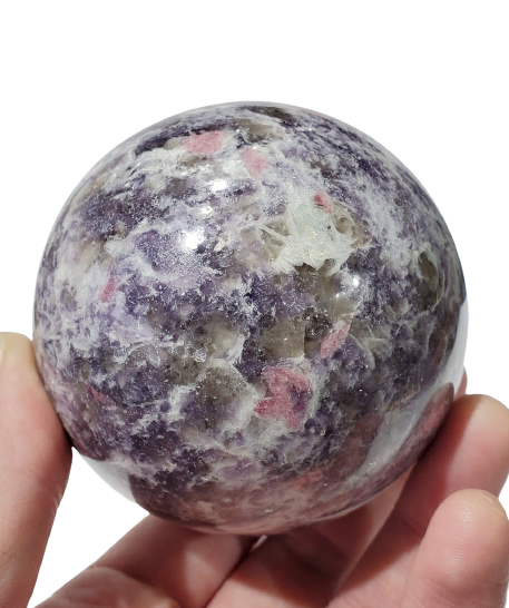 Pink Tourmaline and Lepidolite Sphere (Madagascar) Online Hot Sale