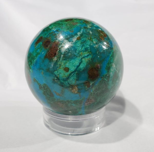 Chrysocolla and Malachite Sphere, Peru For Sale