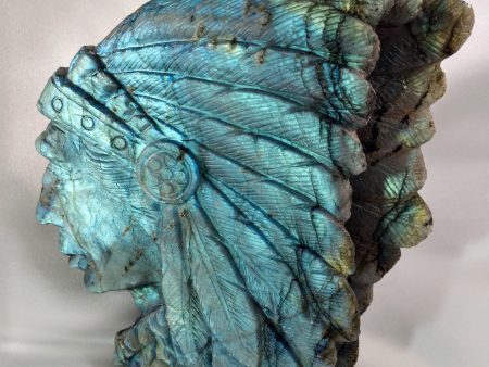 Labradorite Carving of Native American Figure Fashion