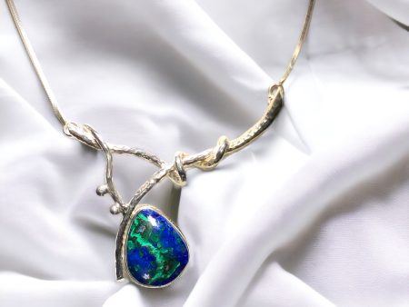 Azurite Malachite Silver Pendant Fashion