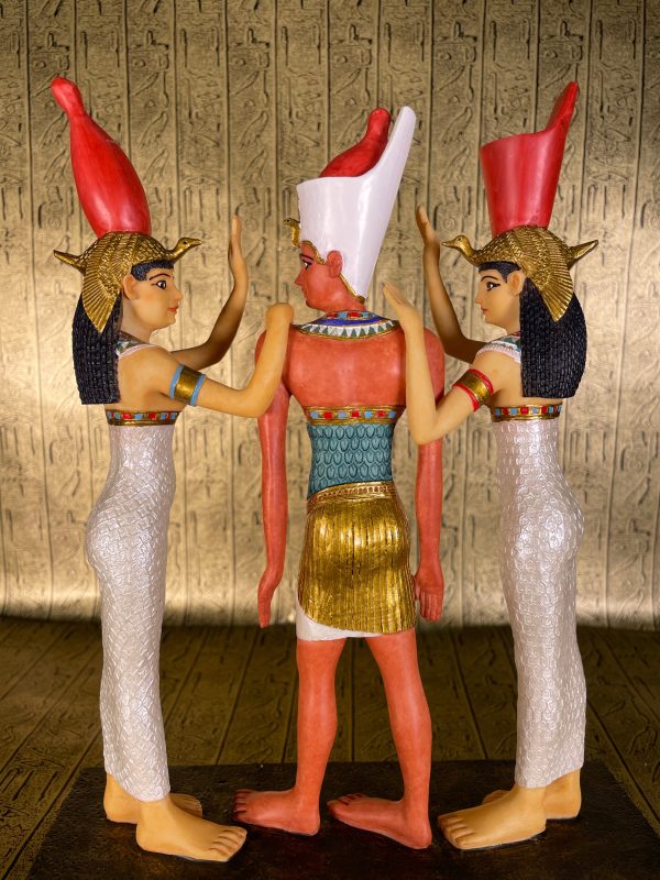 Goddess s Wadjet & Nekhbet Coronation of Pharaoh Statue For Sale