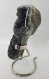 Druzy Black Quartz Formation on Custom Metal Stand (Uruguay) Online