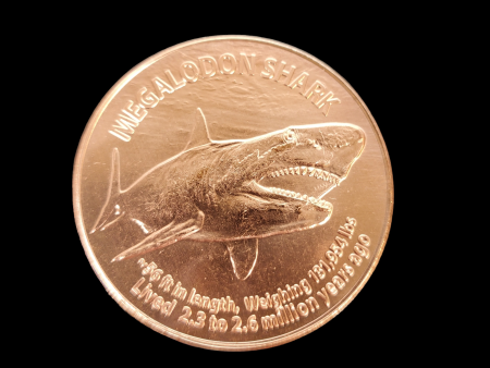 1 Oz Copper Coin (Megalodon Shark), Michigan Fashion