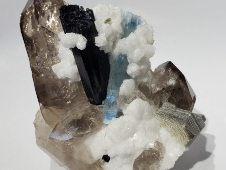 Smoky Quartz w  Aquamarine, Schorl Tourmaline, Feldspar, and Mica (Pakistan) Discount