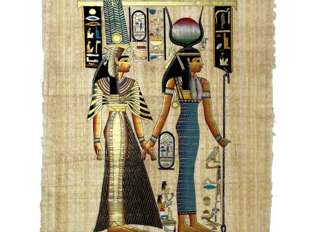 Isis Leading Queen Nefertari into the Afterlife Papyrus Hot on Sale