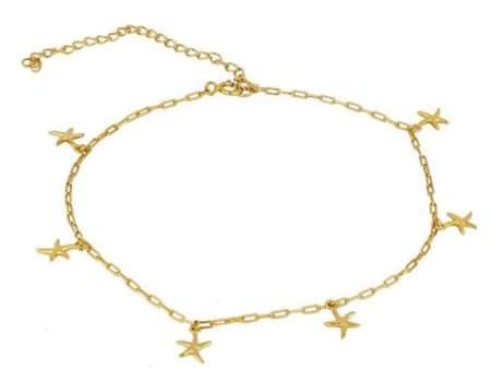 Tobillera Estrellas de Mar (plata y oro) on Sale