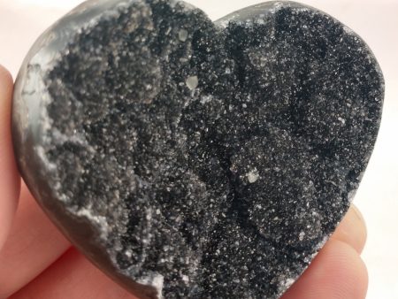 Druzy Black Amethyst Heart, Uruguay Hot on Sale