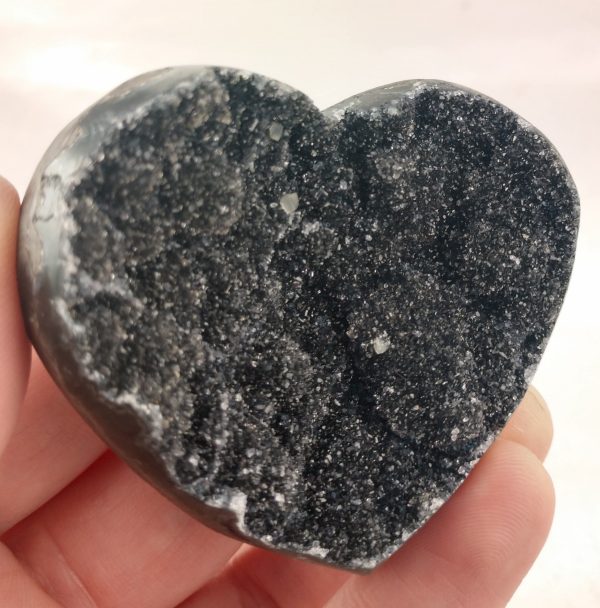 Druzy Black Amethyst Heart, Uruguay Hot on Sale