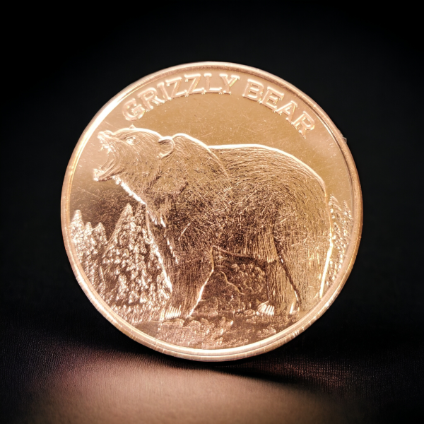 1 Oz Copper Coin (Grizzly Bear), Michigan Hot on Sale