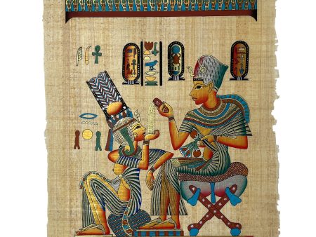 King Tutankamun and Queen Ankhesenamun Papyrus For Cheap