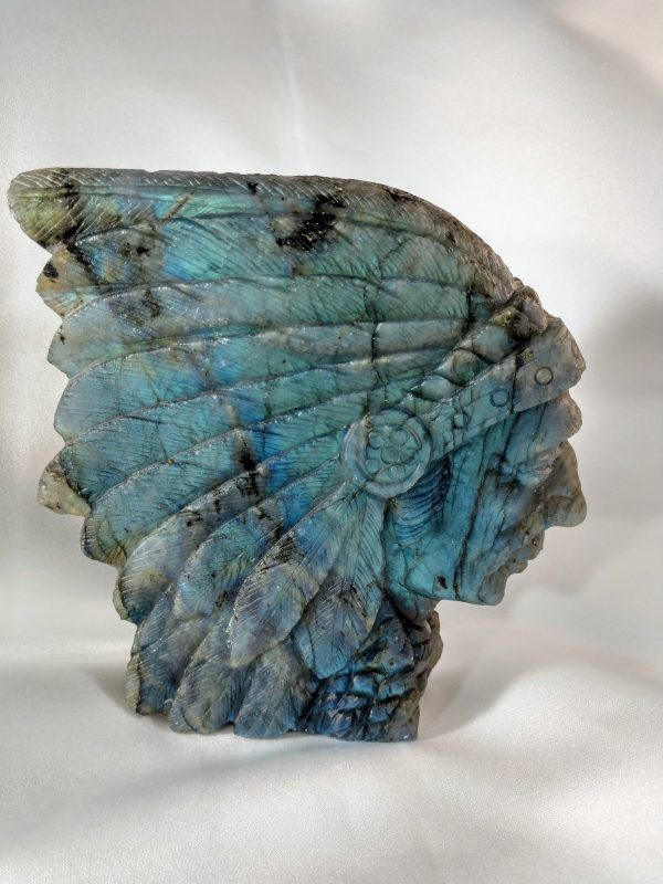 Labradorite Carving of Native American Figure Fashion