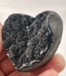 Druzy Black Amethyst Heart, Uruguay Hot on Sale