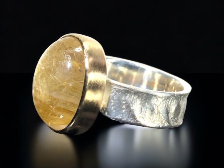 14k Gold & Silver Rutilated Quartz Ring Online