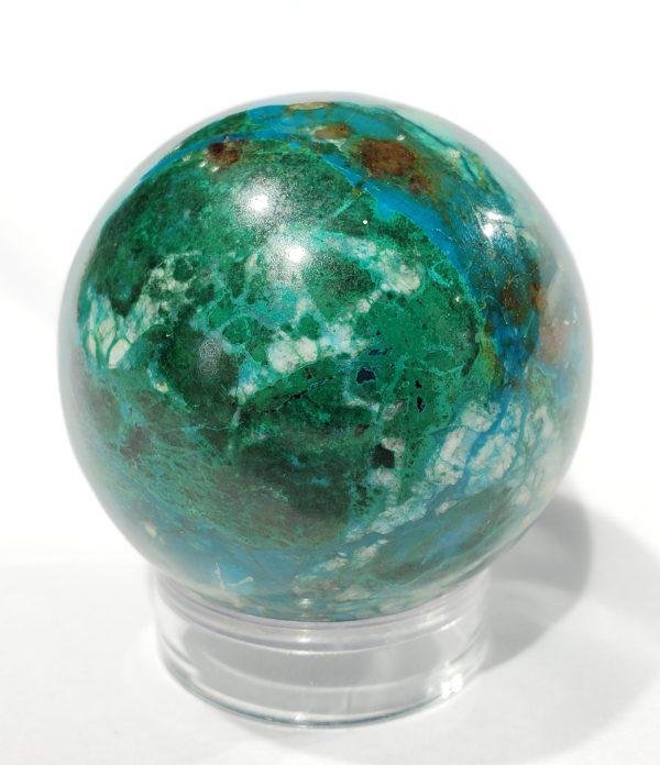 Chrysocolla and Malachite Sphere, Peru For Sale