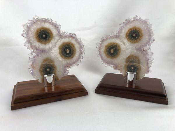 Amethyst Stalactite Slices in Wood Bases Online Hot Sale