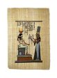 Queen Nefertari offering Lotus Flowers to Isis Papyrus on Sale