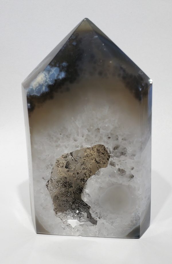 Agate Point with Quartz and Hollandite (Brasil) For Cheap