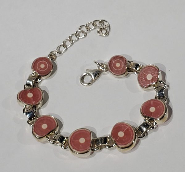 Rhodochrosite Stalactite Slice Bracelet For Cheap