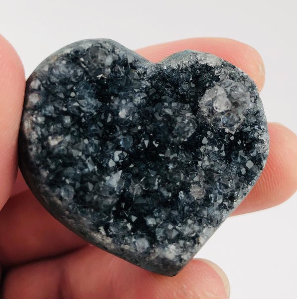 Druzy Black Amethyst Heart, Uruguay Fashion