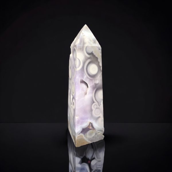 Orbicular Agate & Amethyst Obelisk, Brazil For Cheap