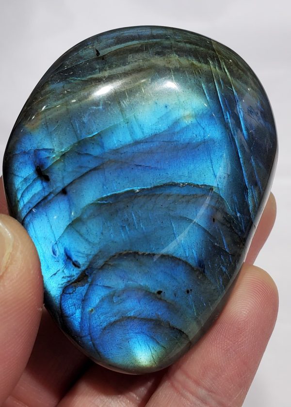 Electric Blue Labradorite Palm Stone, Madagascar Online now