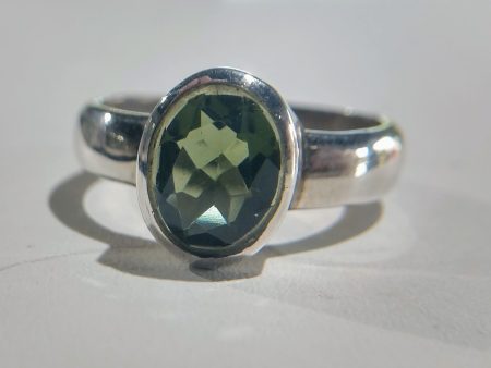 Faceted Moldavite Ring For Cheap