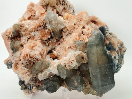 Quartz w  Indicolite Tourmaline on Cleavelandite Online Sale