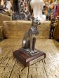 Pewter Bastet Statue on Wood Base Discount