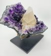 Amethyst and Druzy Calcite on Custom Stand, Uruguay For Discount