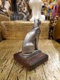 Pewter Bastet Statue on Wood Base Discount