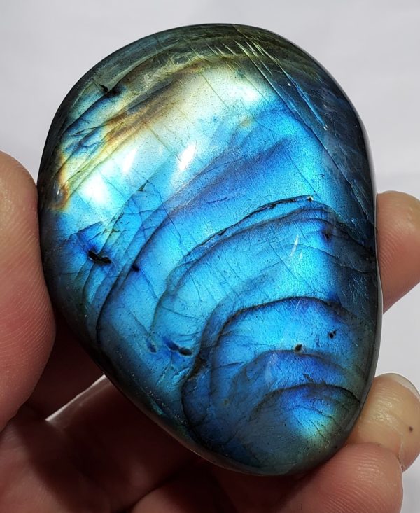 Electric Blue Labradorite Palm Stone, Madagascar Online now