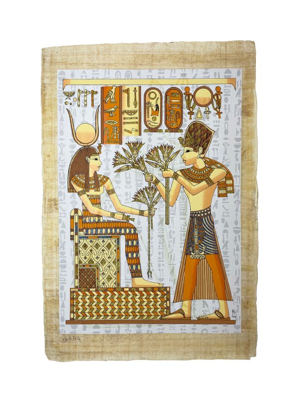 Ramses II offering Lotus Flowers to Isis - Glow in the Dark Online Sale