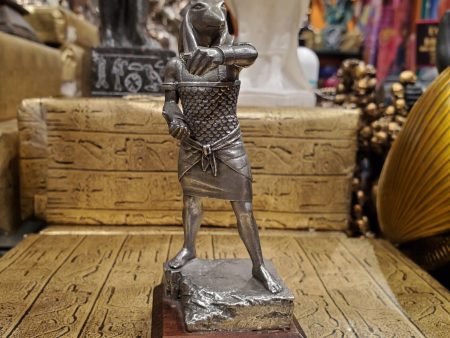 Pewter Anubis Statue on Wood Base Online now