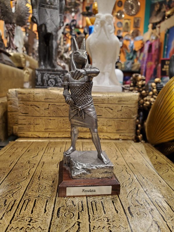 Pewter Anubis Statue on Wood Base Online now