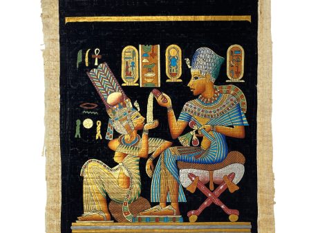 King Tutankamun and Queen Ankhesenamun Papyrus Online Hot Sale