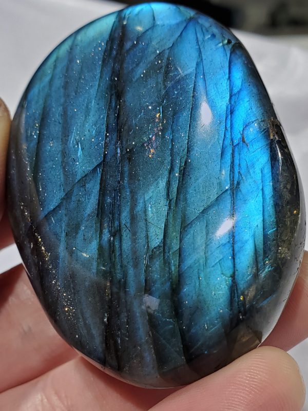 Electric Blue Labradorite Palm Stone, Madagascar Supply