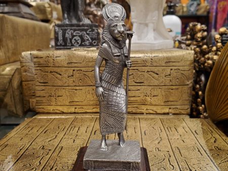 Pewter Sekhmet Statue on Wood Base Discount