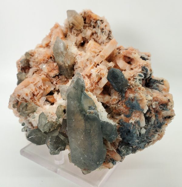 Quartz w  Indicolite Tourmaline on Cleavelandite Online Sale