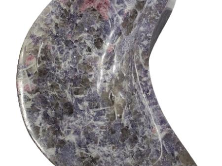 Lepidolite and Pink Tourmaline Moon-Shaped Bowl (Madagascar) Supply