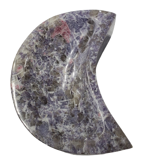 Lepidolite and Pink Tourmaline Moon-Shaped Bowl (Madagascar) Supply