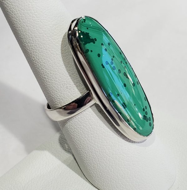 Malachite Ring in Sterling Silver For Discount