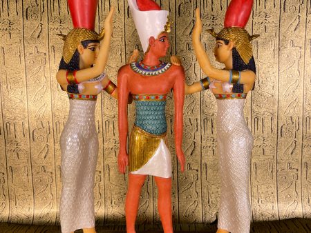 Goddess s Wadjet & Nekhbet Coronation of Pharaoh Statue For Sale