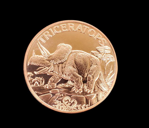 1 Oz Copper Coin (Triceratops), Michigan Supply