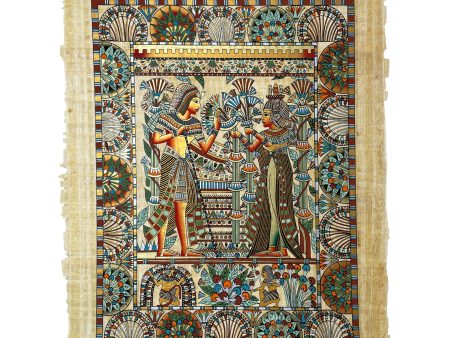 King Tutankamun Wedding Scene Papyrus For Sale