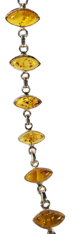 Amber and Sterling Silver Bracelet Hot on Sale