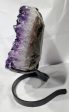 Amethyst and Calcite Heart on Custom Metal Stand, Uruguay Online Hot Sale