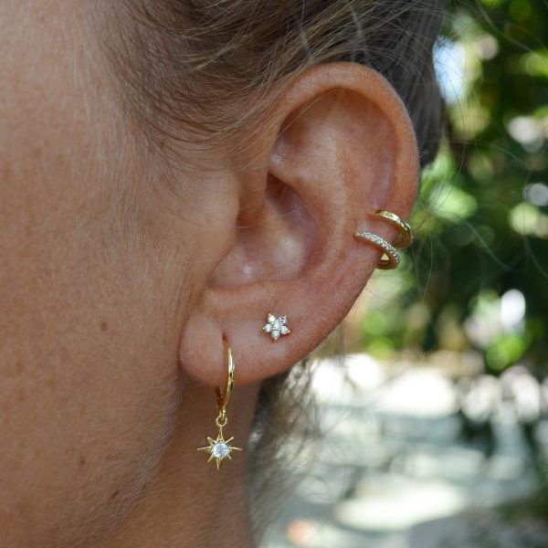 Pendientes Mini Estrella circonitas (plata y oro) For Discount