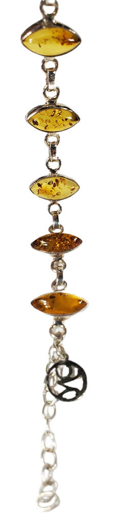 Amber and Sterling Silver Bracelet Hot on Sale