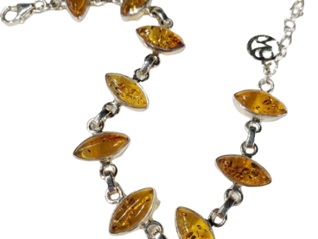 Amber and Sterling Silver Bracelet Hot on Sale